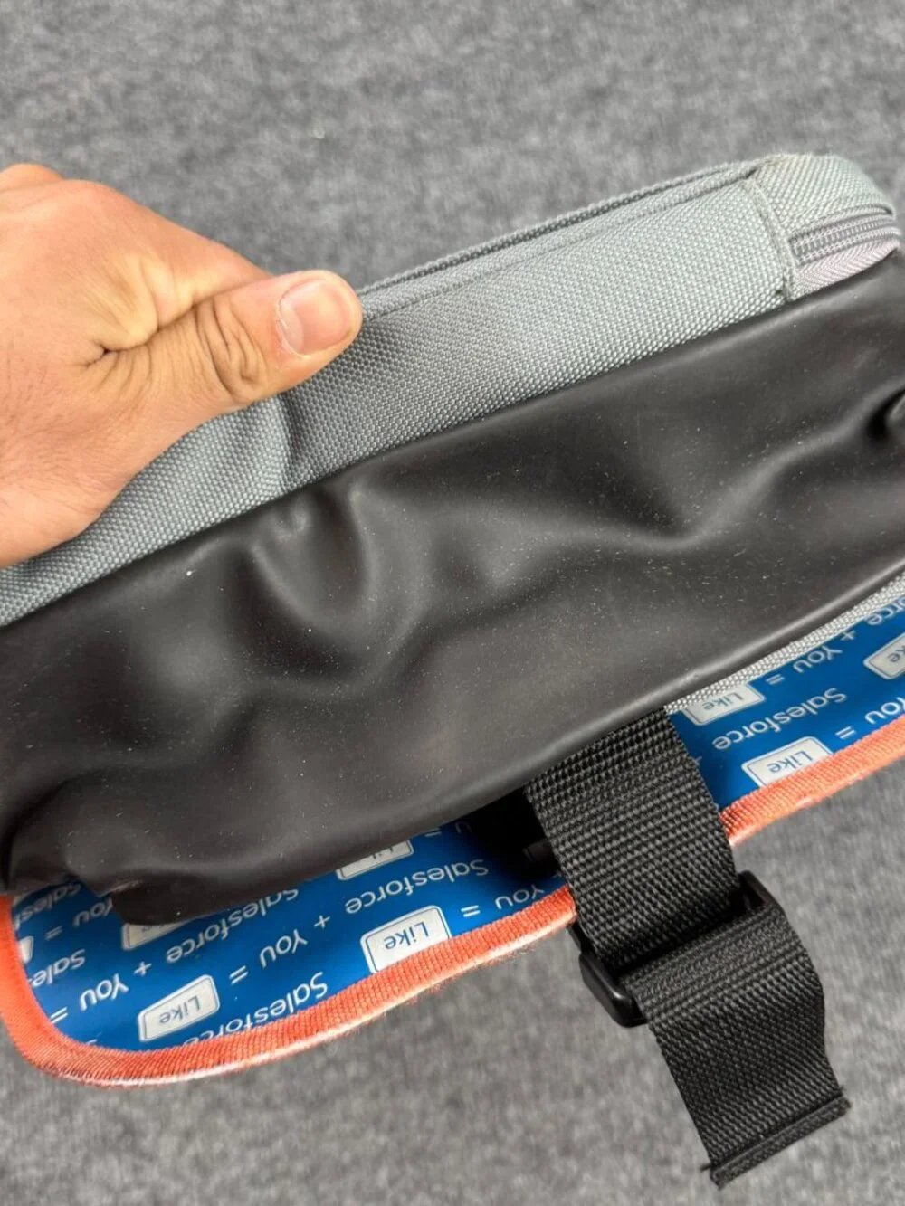 Salesforce Unisex Gray Orange Messenger Laptop Bag Tech Promo Flaw
